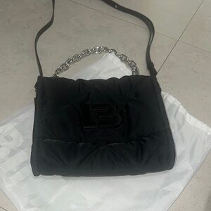 Small black nylon crossbody bag BIMBA Y LOLA